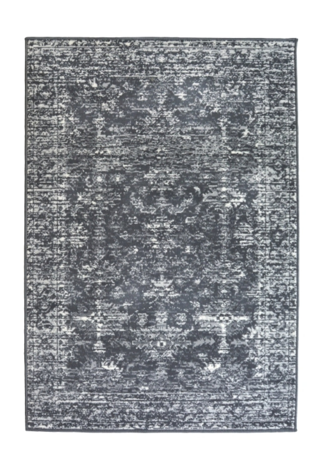 Classic design rug in modern charcoal tones.