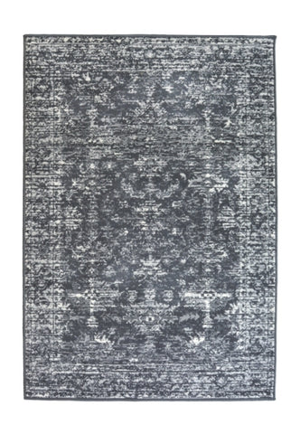 Classic design rug in modern charcoal tones.