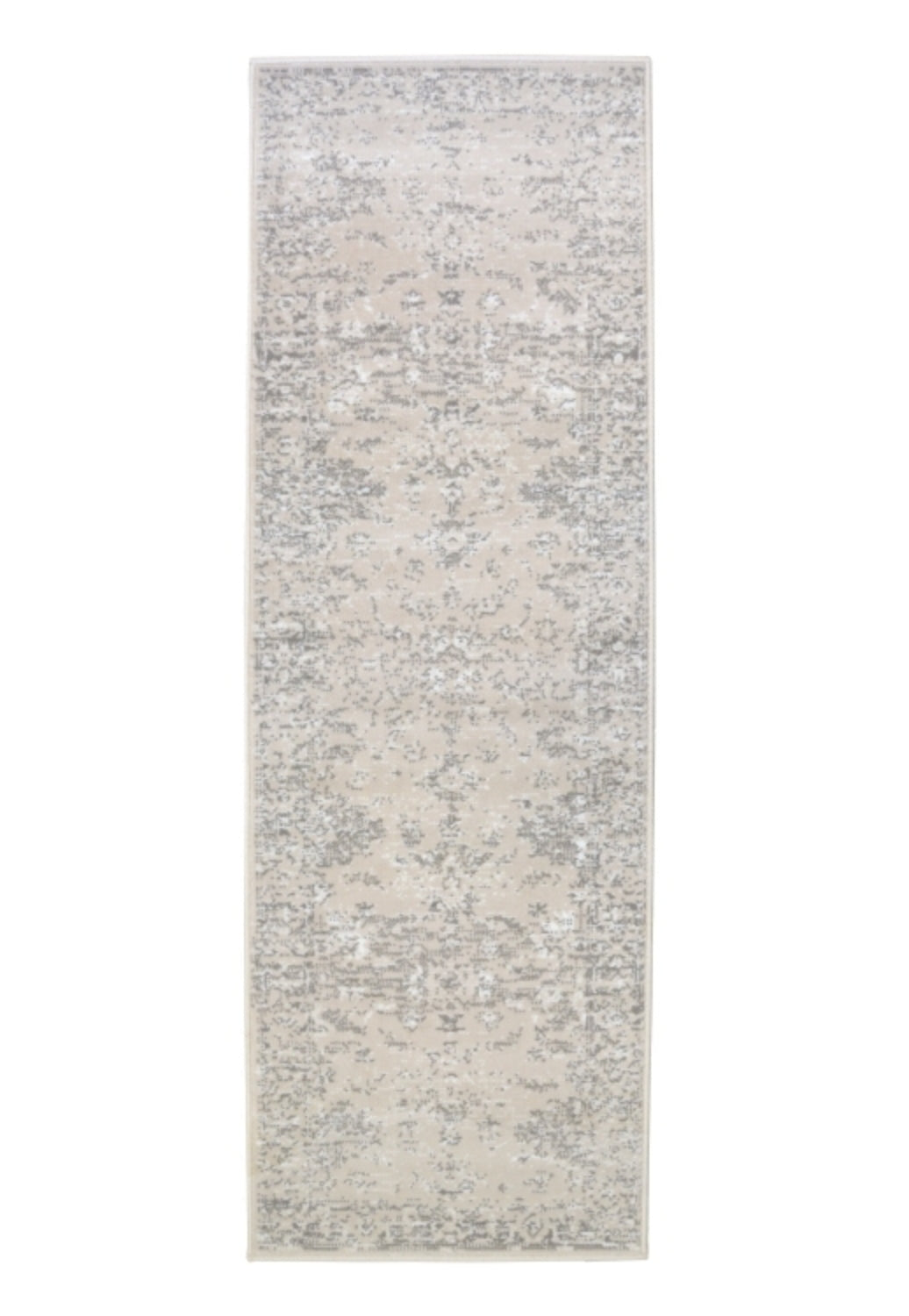 Hallway runner with classic design in cream tones.