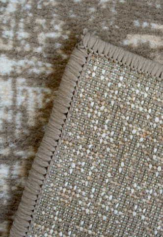 Round patterned rug for elegant interiors.