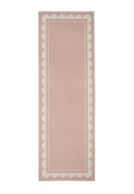 Stylish blush runner rug for hallways and narrow spaces.
