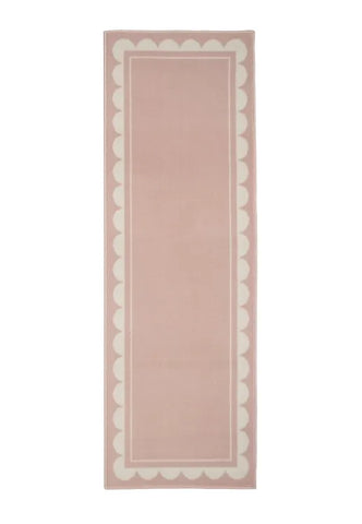 Stylish blush runner rug for hallways and narrow spaces.