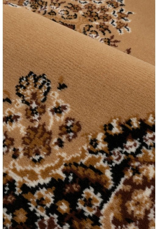 Soft polypropylene rug with modern geometric pattern.