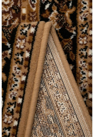 Long runner rug with soft textured geometric design.