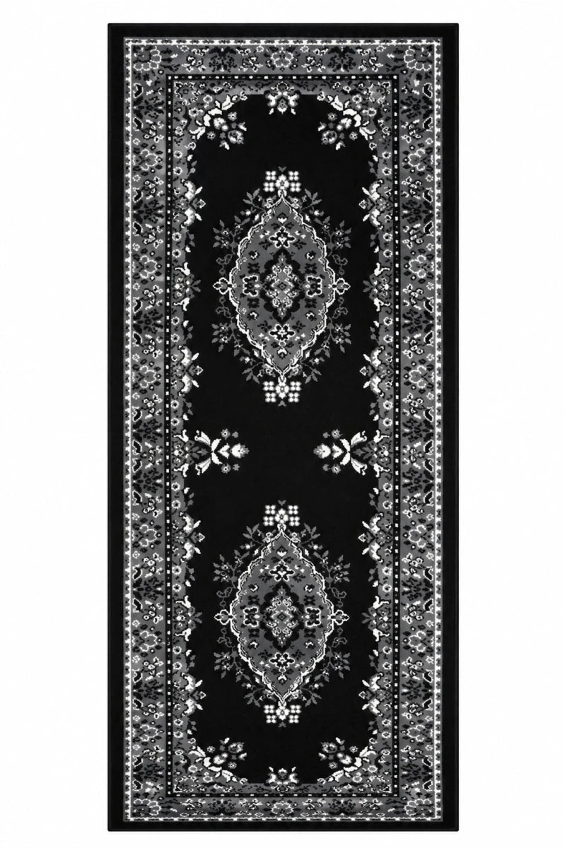 Geometric runner rug for corridors and entryways.