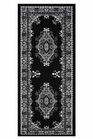 Geometric runner rug for corridors and entryways.