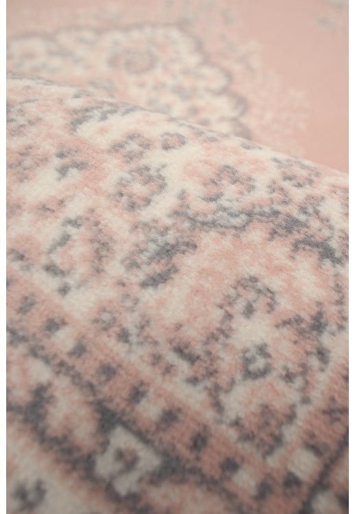 Modern blush rug for minimalist interiors.