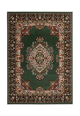 Earthy green rug adding warmth and natural style.