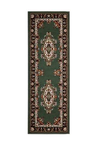 Hallway runner in rich green tones for stylish interiors.