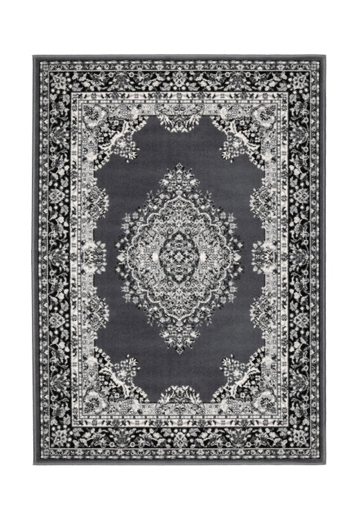 Neutral grey rug for modern and classic interiors.