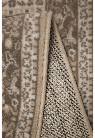 Round traditional style rug for modern and classic spaces.