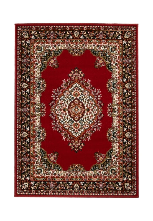 Elegant red rug for modern and classic interiors.