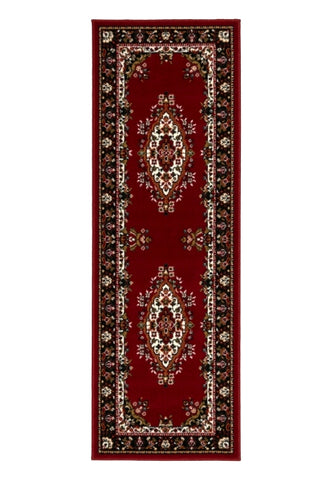 Hallway runner in rich red tones for stylish interiors.