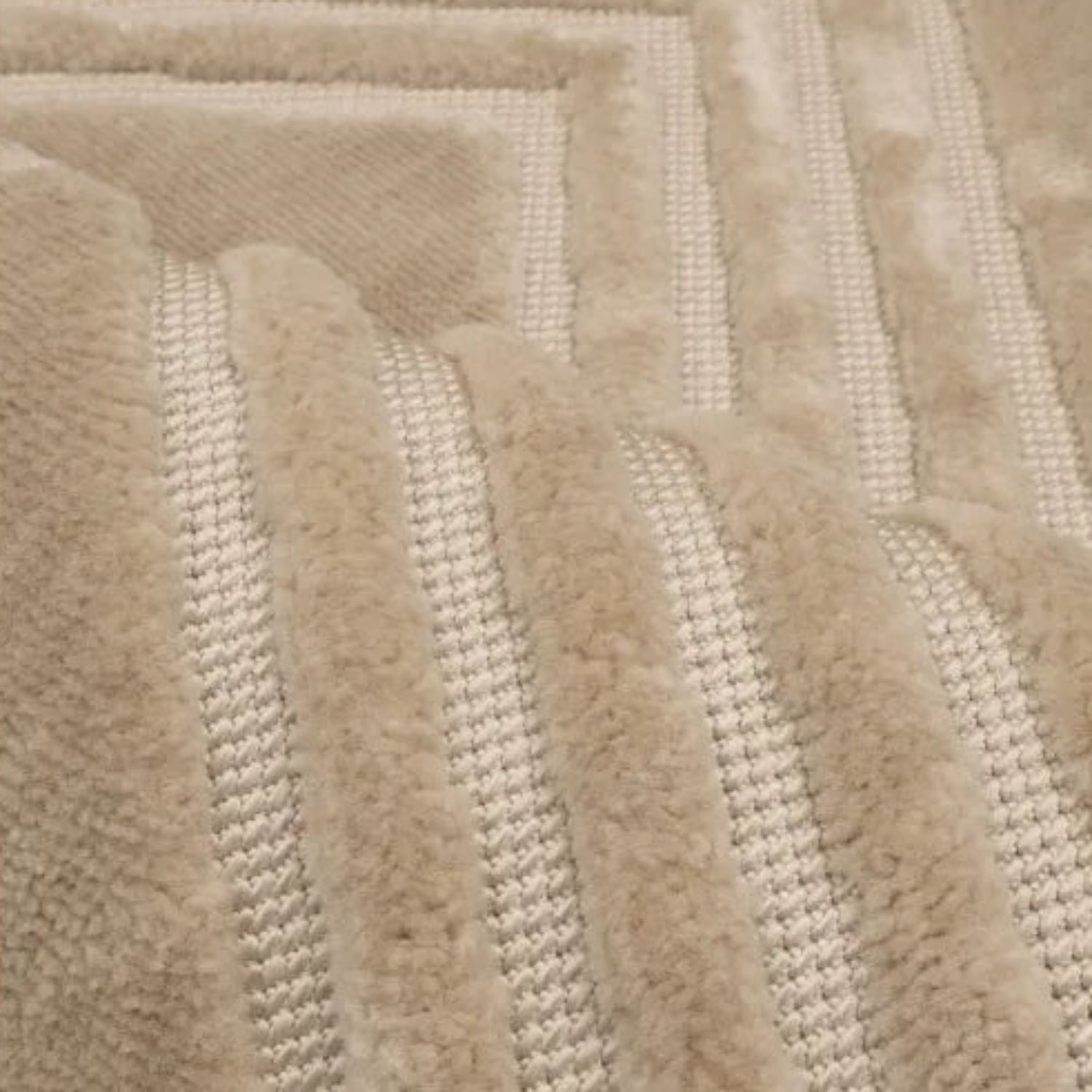 Low maintenance rug with strong woven construction.