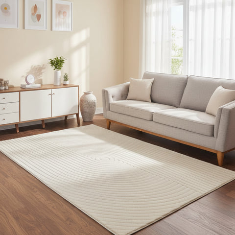 Stylish rug with detailed knot pattern and depth.