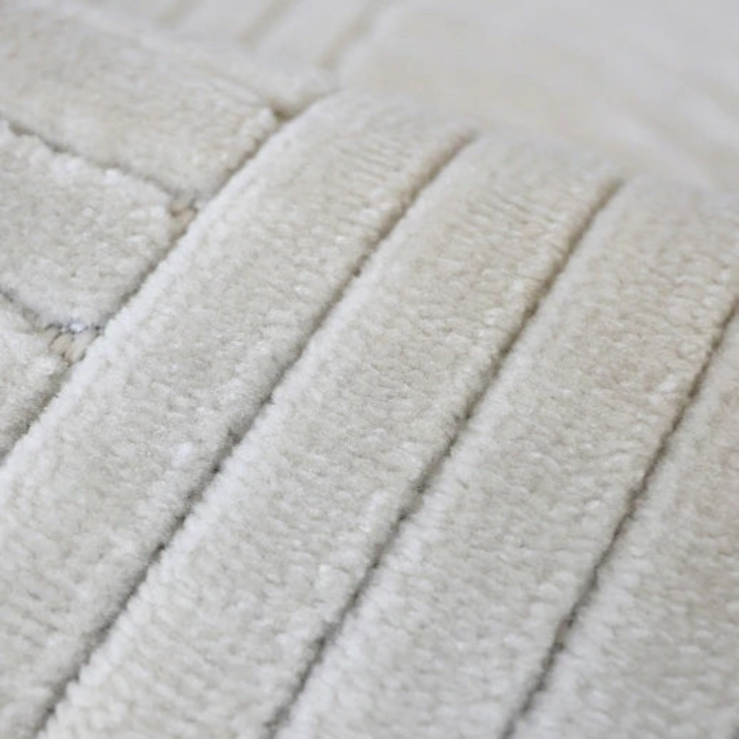 Machine woven rug with durable and easy care fabric.