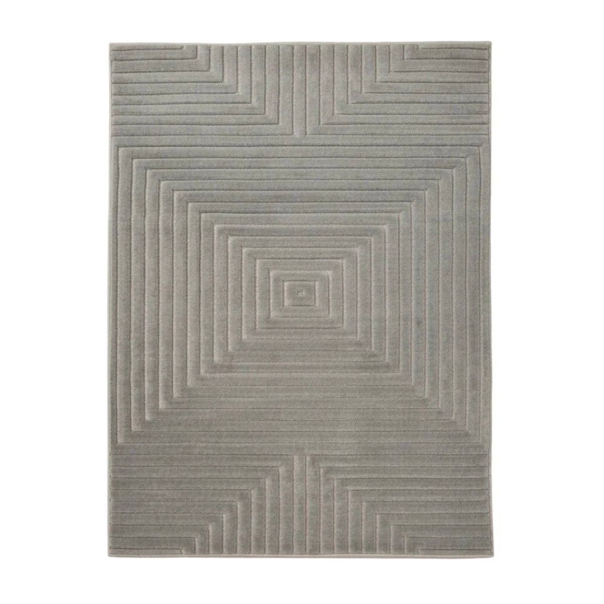 Textured rug with square pattern and 3D effect.