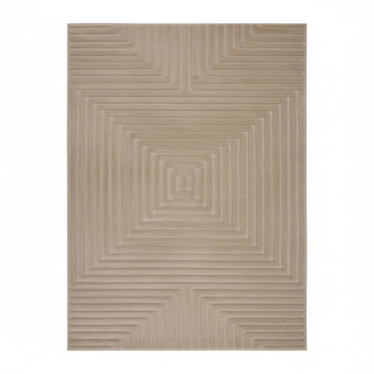 Textured rug with square pattern and 3D effect.