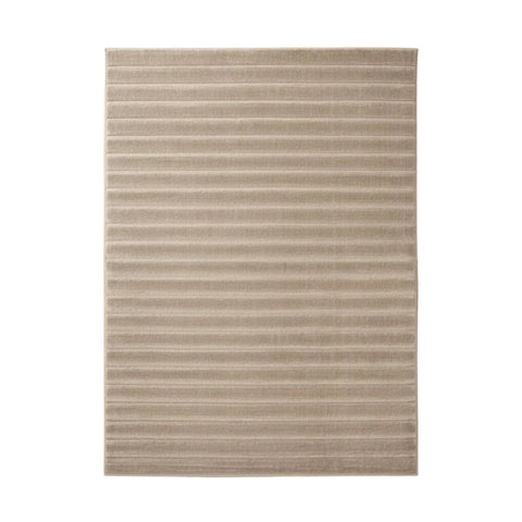 Textured rug with striped pattern and 3D effect.