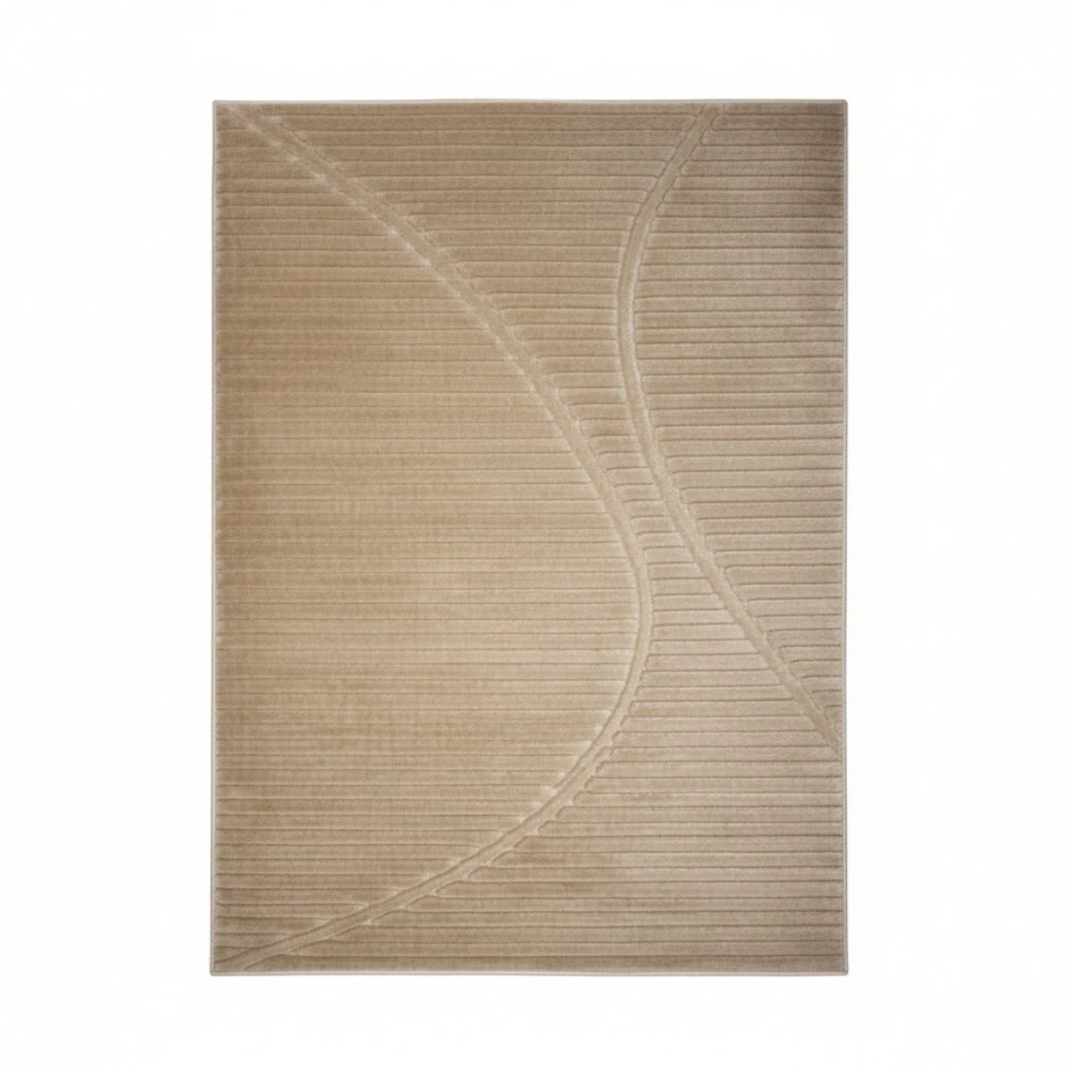 Stylish rug with wave inspired pattern adding movement.