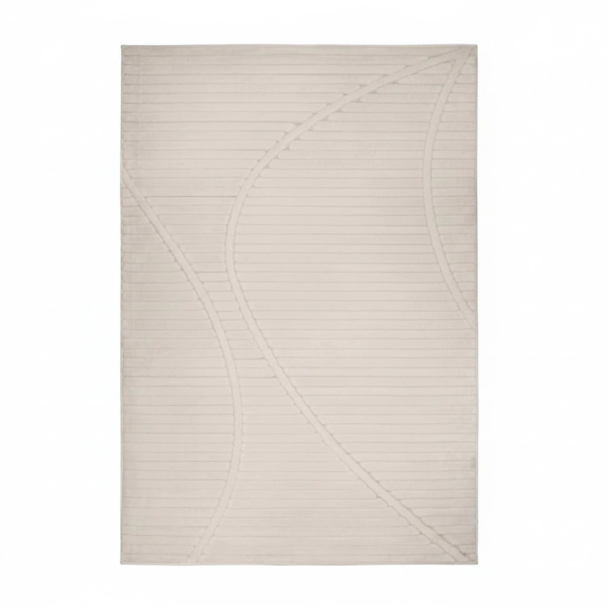 Textured rug with wave pattern and 3D effect.