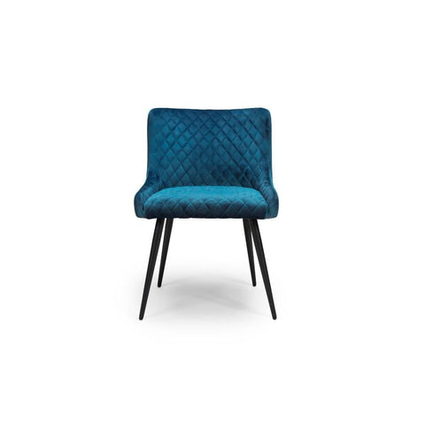 Malmo Fabric Blue Dining Chair - Front view