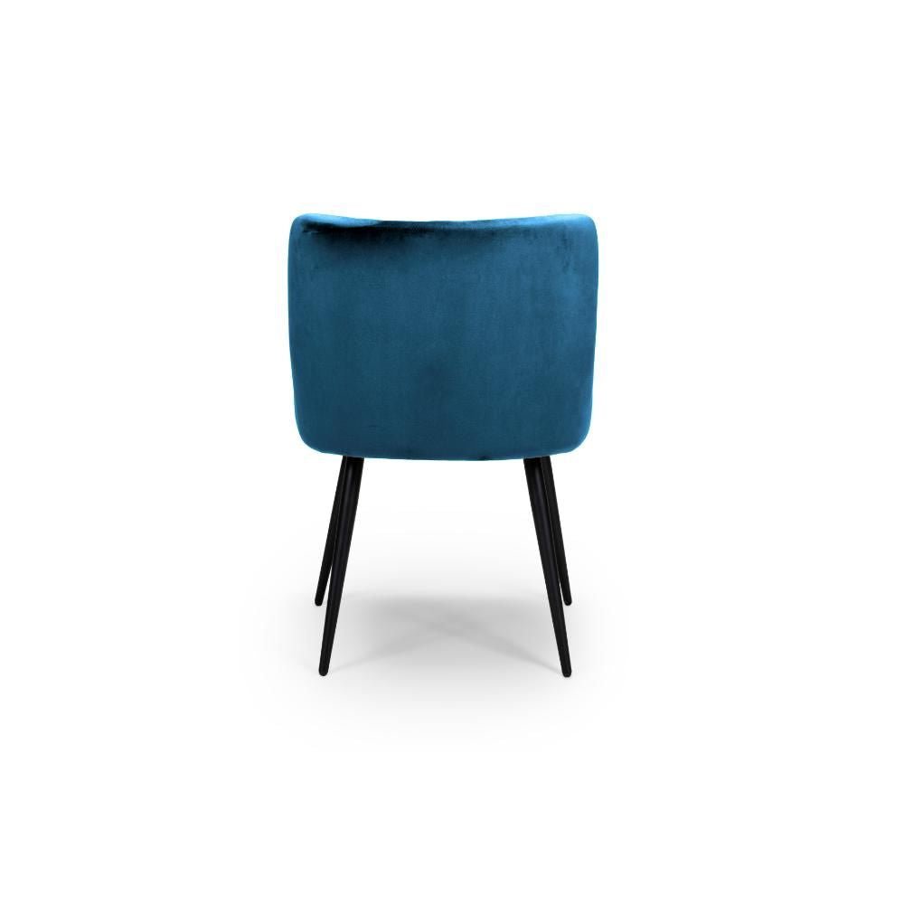 Malmo Fabric Blue Dining Chair - Back view