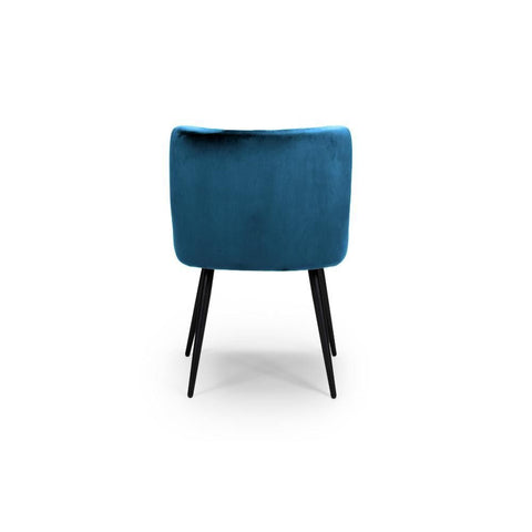 Malmo Fabric Blue Dining Chair - Back view