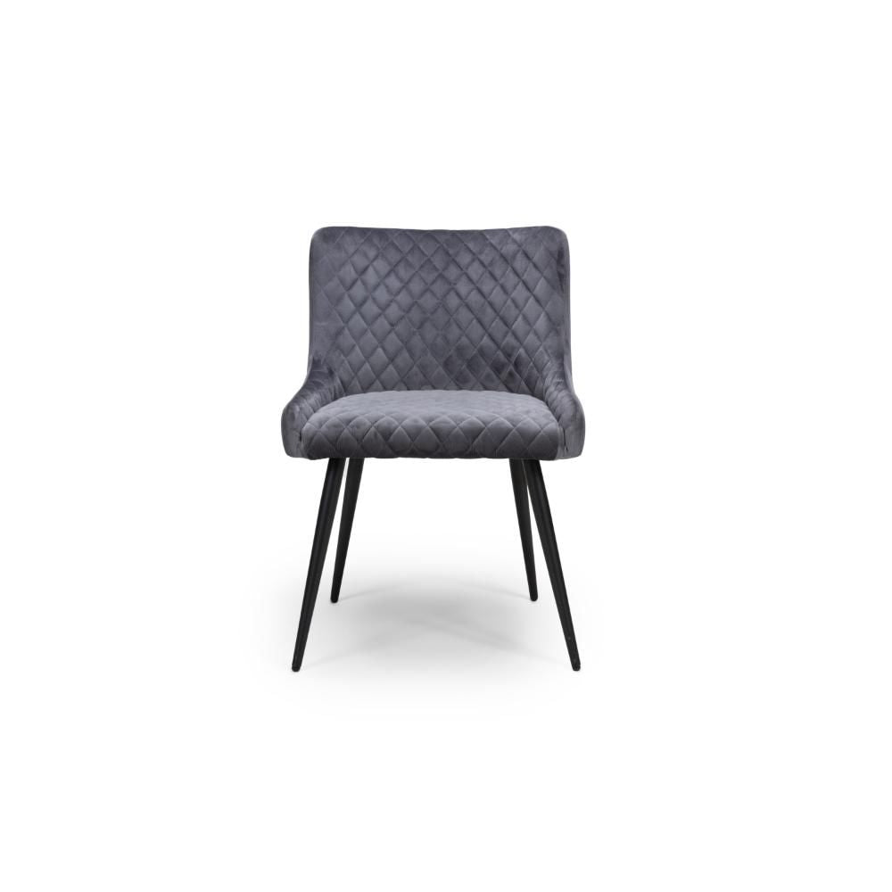 Malmo Fabric Grey Dining Chair - Front view