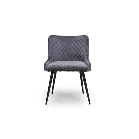 Malmo Fabric Grey Dining Chair - Front view