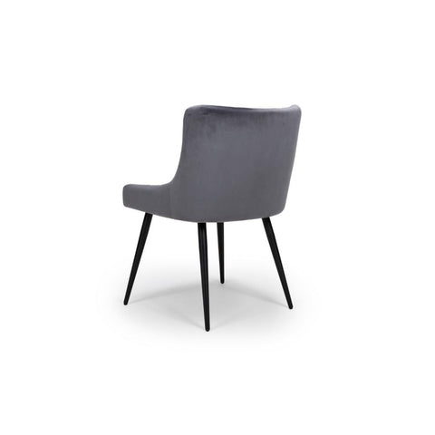 Malmo Fabric Grey Dining Chair - Back side view