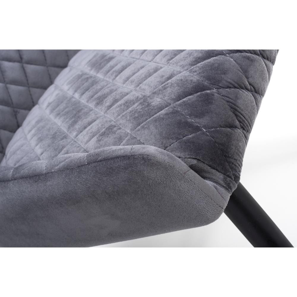 Malmo Fabric Grey Dining Chair - Closeup view