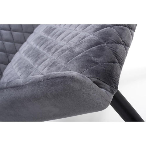 Malmo Fabric Grey Dining Chair - Closeup view