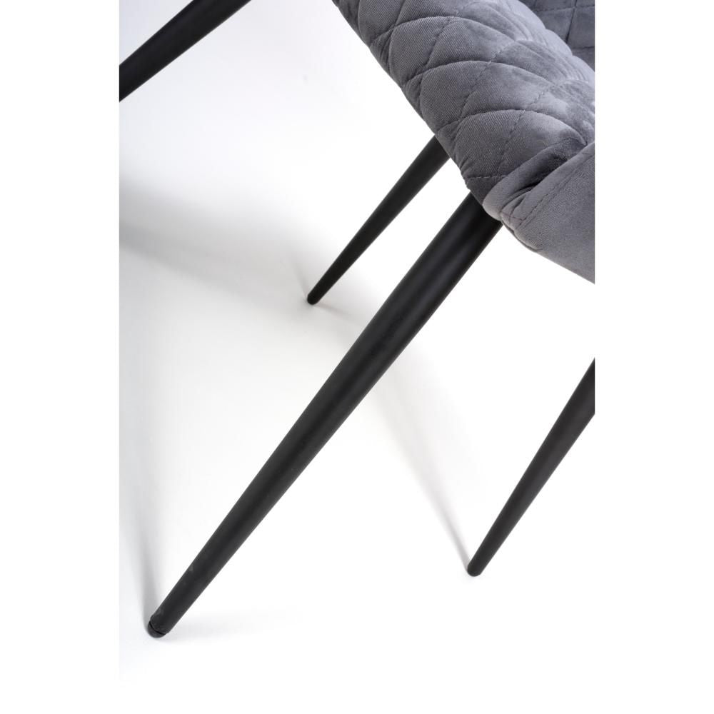 Malmo Fabric Grey Dining Chair - Legs Closeup view