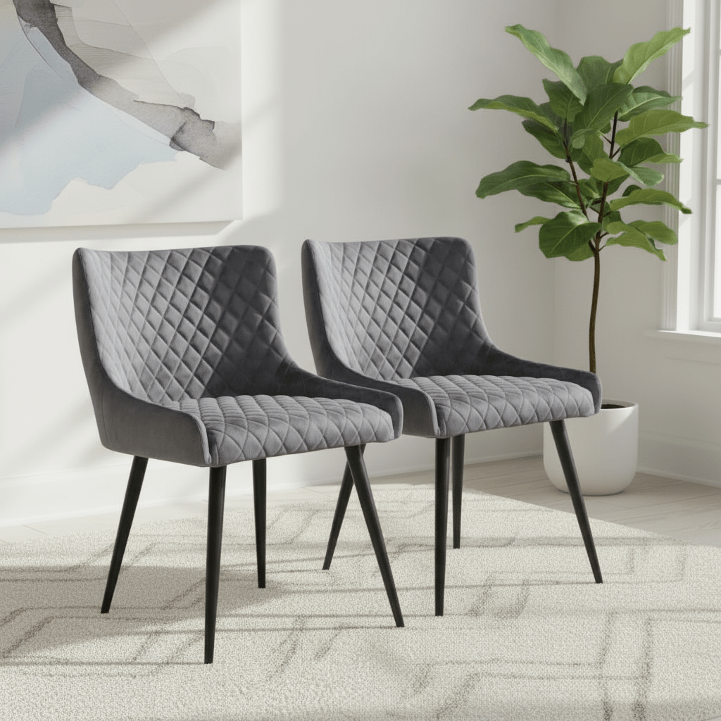 Malmo Fabric Grey Dining Chair – Grey Set of 4,6 or 8