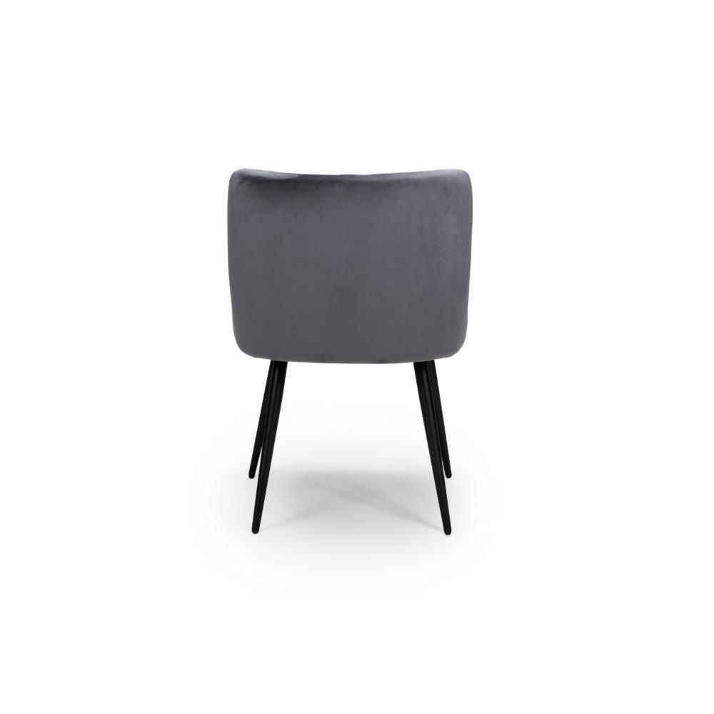 Malmo Fabric Grey Dining Chair - Back view
