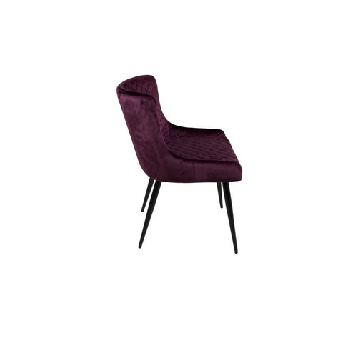 Malmo Fabric Mulberry Dining Chair – Mulberry - Side View