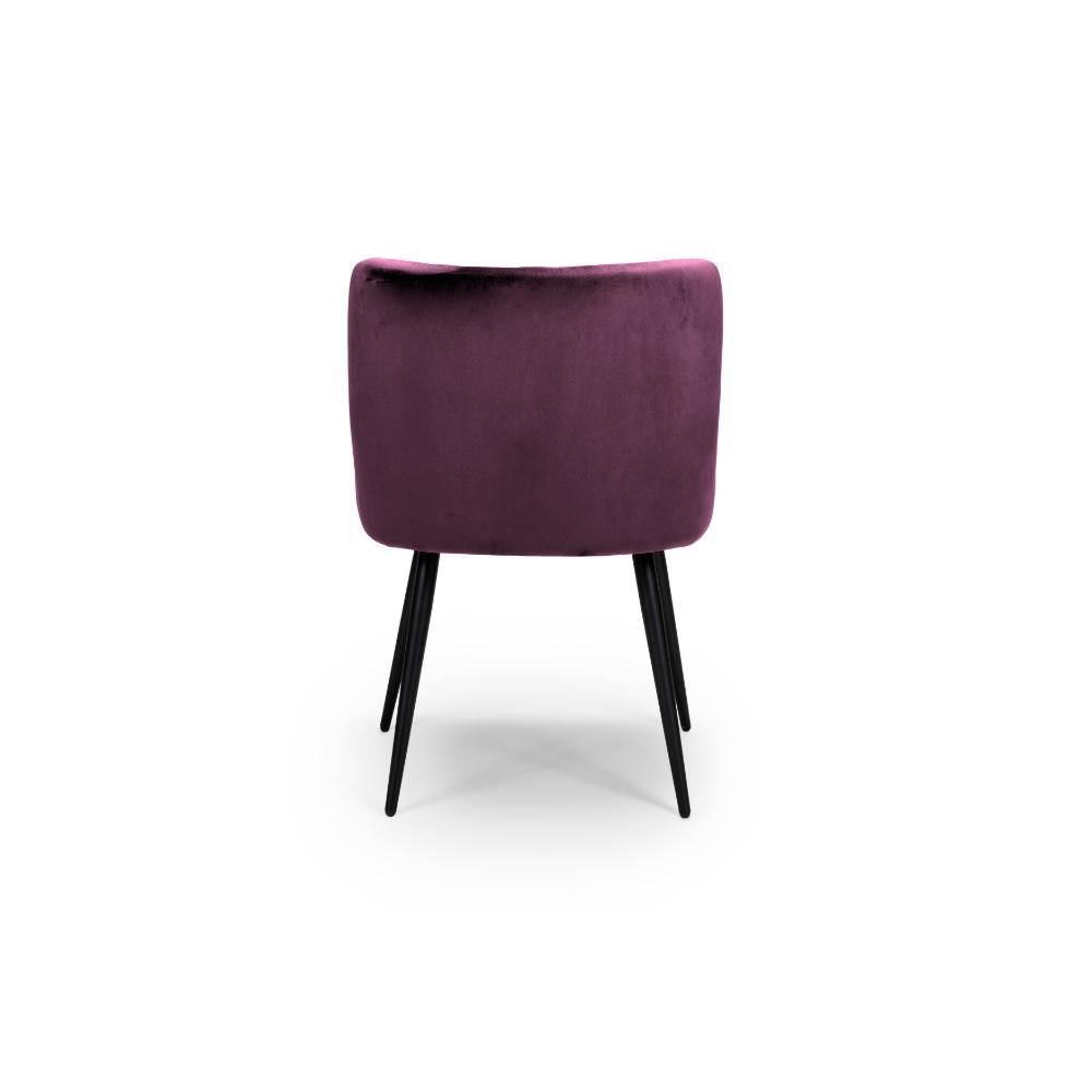 Malmo Fabric Mulberry Dining Chair – Mulberry - Back view