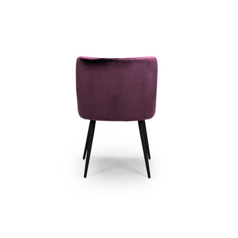 Malmo Fabric Mulberry Dining Chair – Mulberry - Back view