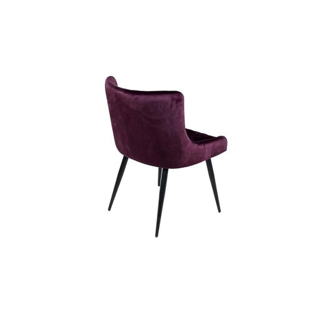 Malmo Fabric Mulberry Dining Chair – Mulberry - Back side view