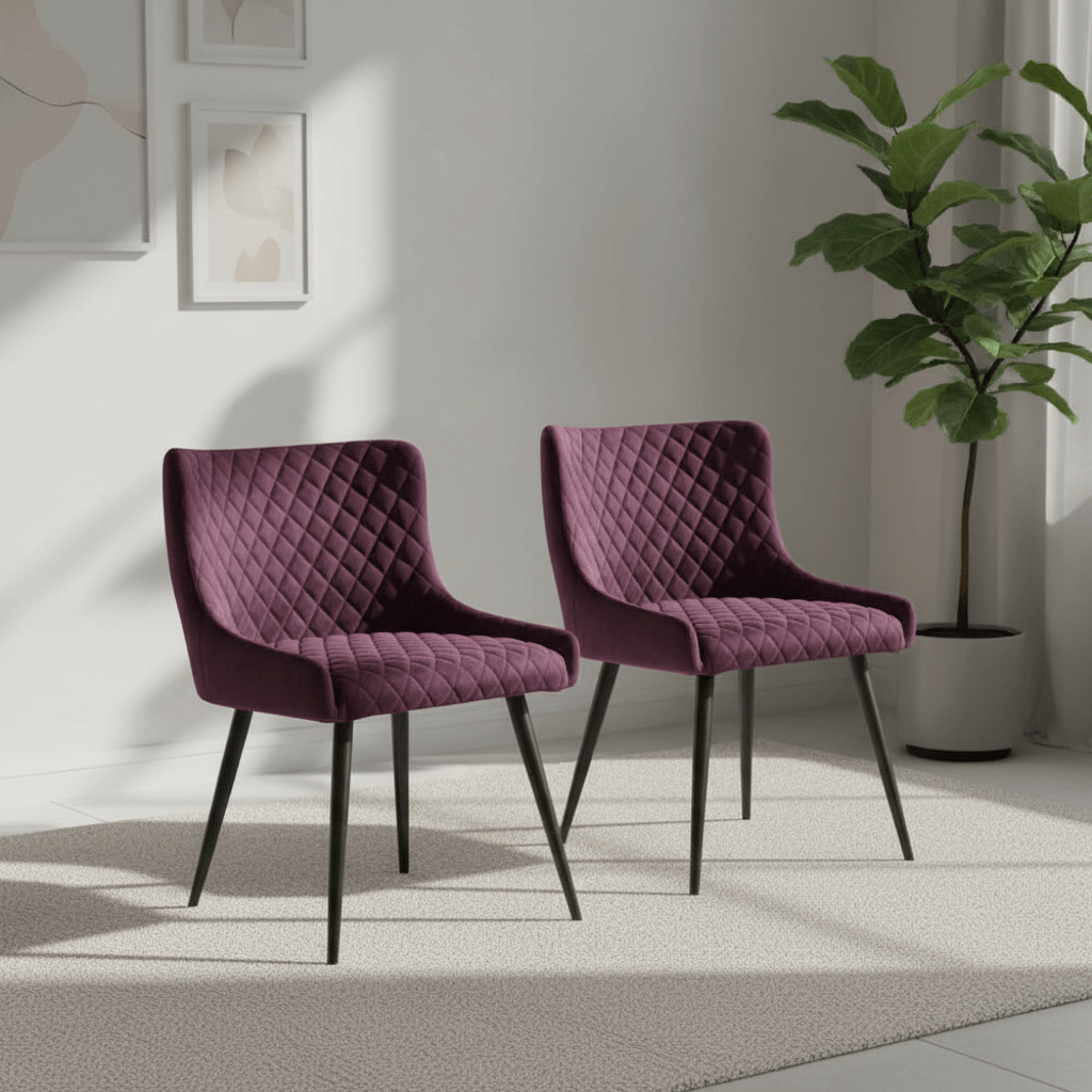 Malmo Fabric Mulberry Dining Chair – Mulberry Set of 4,6 or 8
