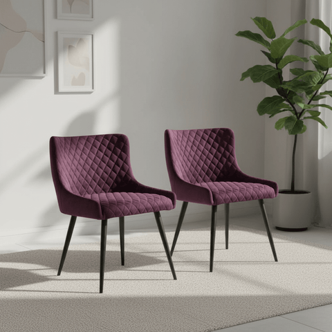 Malmo Fabric Mulberry Dining Chair – Mulberry Set of 4,6 or 8