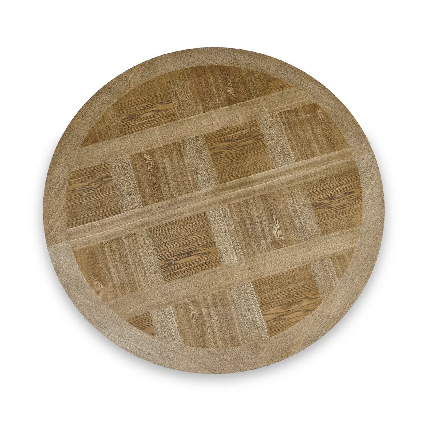 Malmo 120cm Oak Parquet Round Dining Table - Pendle Village Furniture