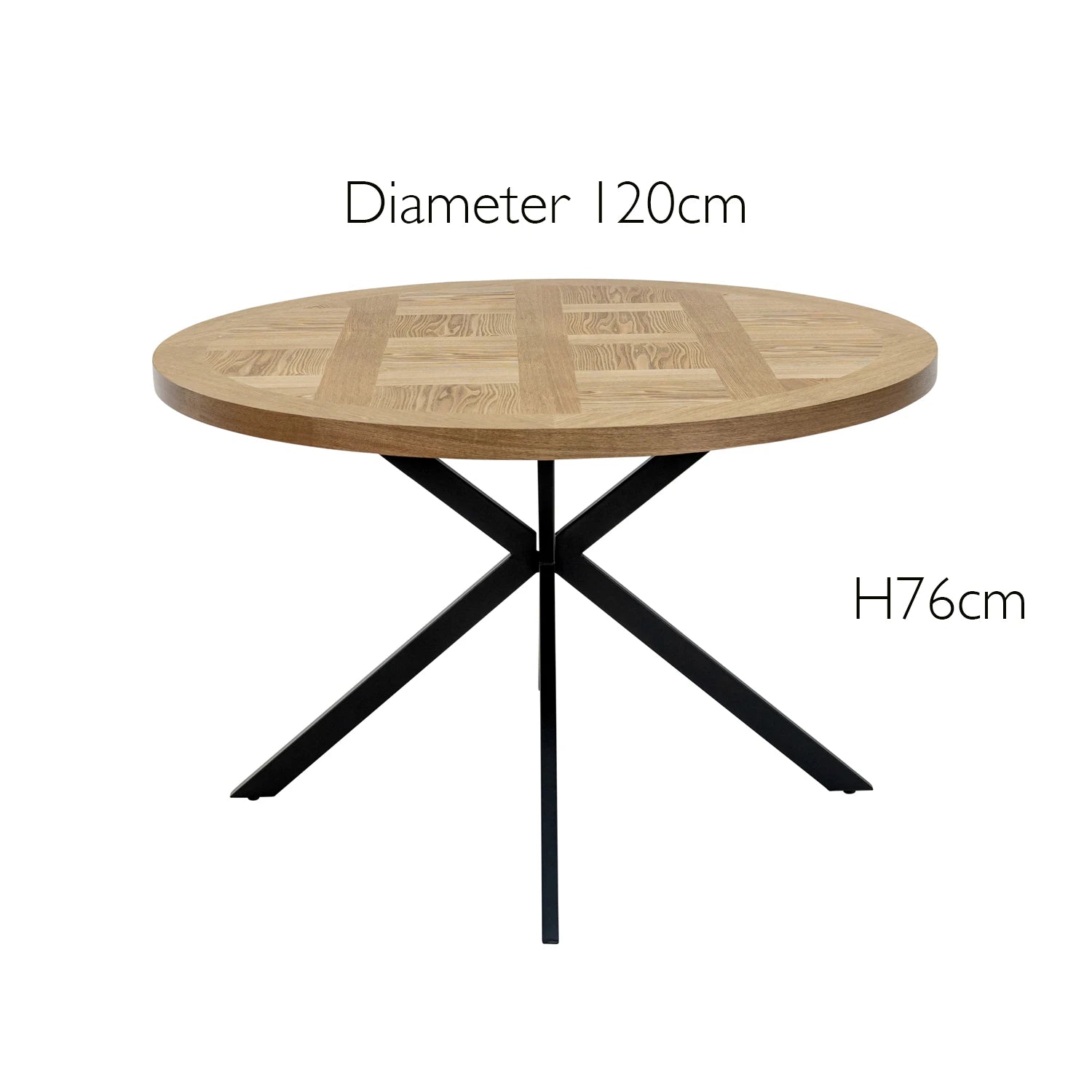 Malmo 120cm Oak Parquet Round Dining Table - Pendle Village Furniture