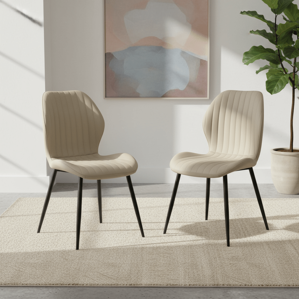 Manuelle Stone Faux Leather Dining Chair – Set of 4