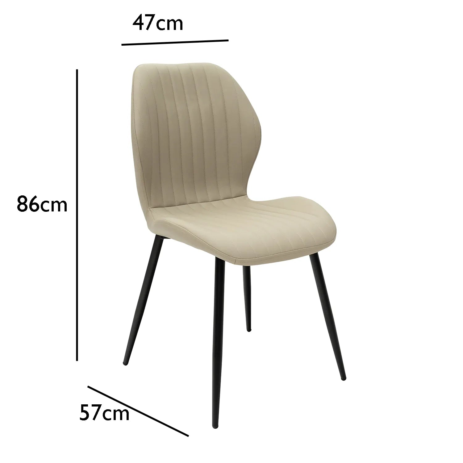 Manuelle Stone Faux Leather Dining Chair – Set of 4 - Pendle Village Furniture