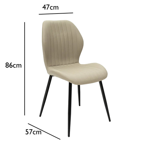 Manuelle Stone Faux Leather Dining Chair – Set of 4 - Pendle Village Furniture