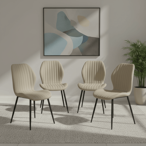 Manuelle Stone Faux Leather Dining Chair – Set of 4