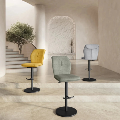 Marcela Fabric Adjustable Bar Stools – Set of 2