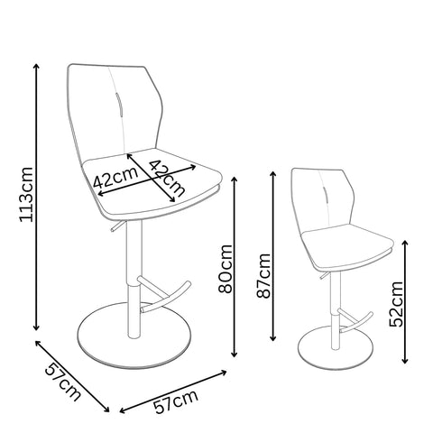 Marcela Fabric Adjustable Bar Stools – Set of 2
